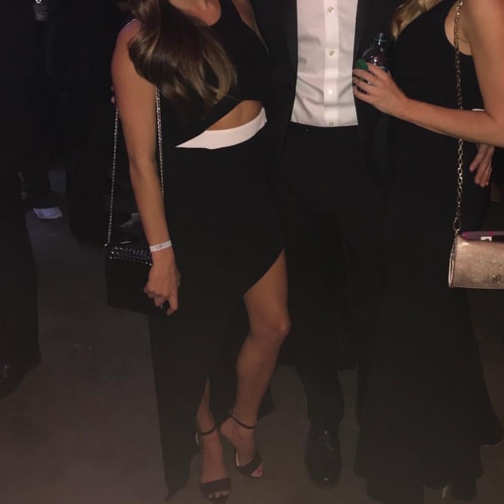Black and White Open Slit Dress Size S